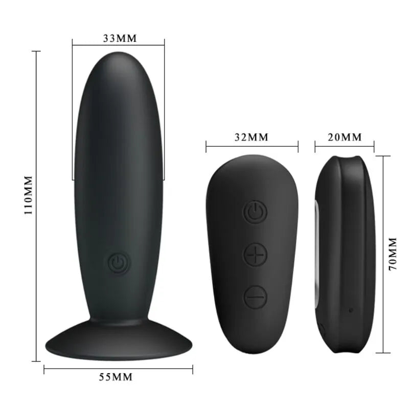 Plug Anal Vibrant Silicone Noir Rechargeable