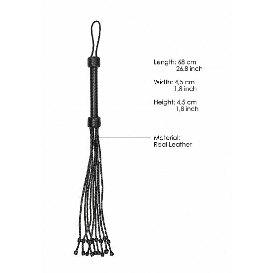 Ouch Short Leather Braided Flogger