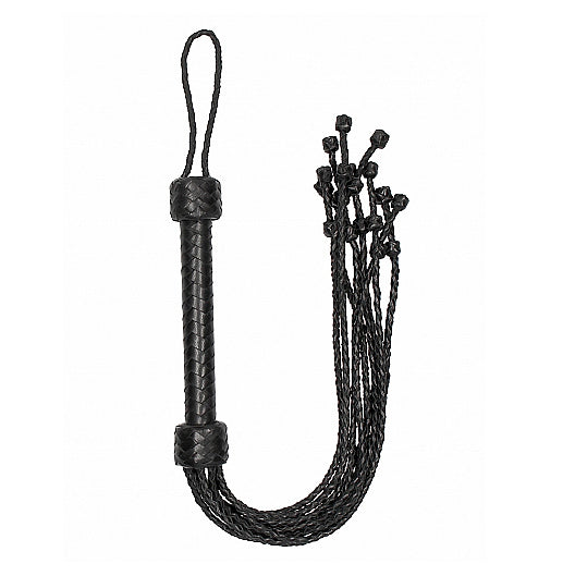 Ouch Short Leather Braided Flogger