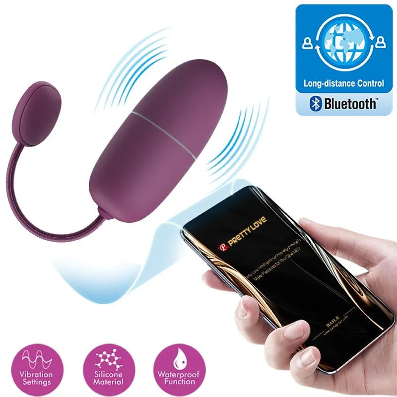 Œuf Vibrant Contrôle App Silicone Lilas