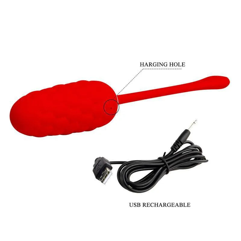 Œuf Vibrant En Silicone Rouge Rechargeable