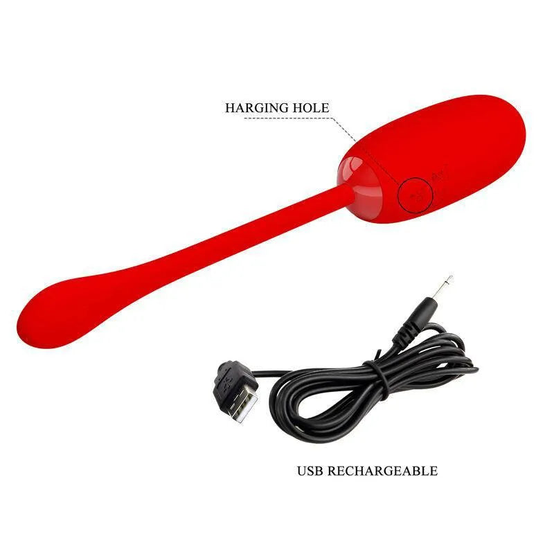 Œuf Vibrant Rouge Rechargeable En Silicone