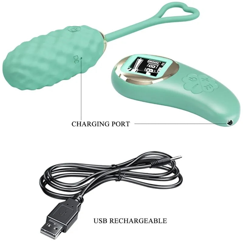 Œuf Vibrant Silicone Vert Télécommande
