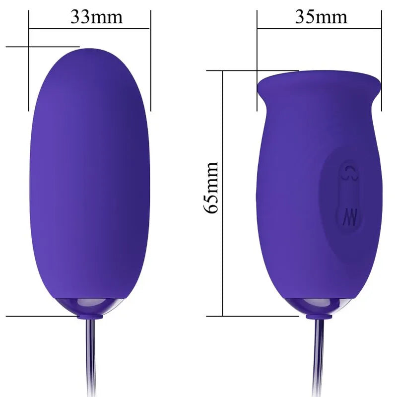 Œuf Vibrant Silicone Violet Léchage Télécommande