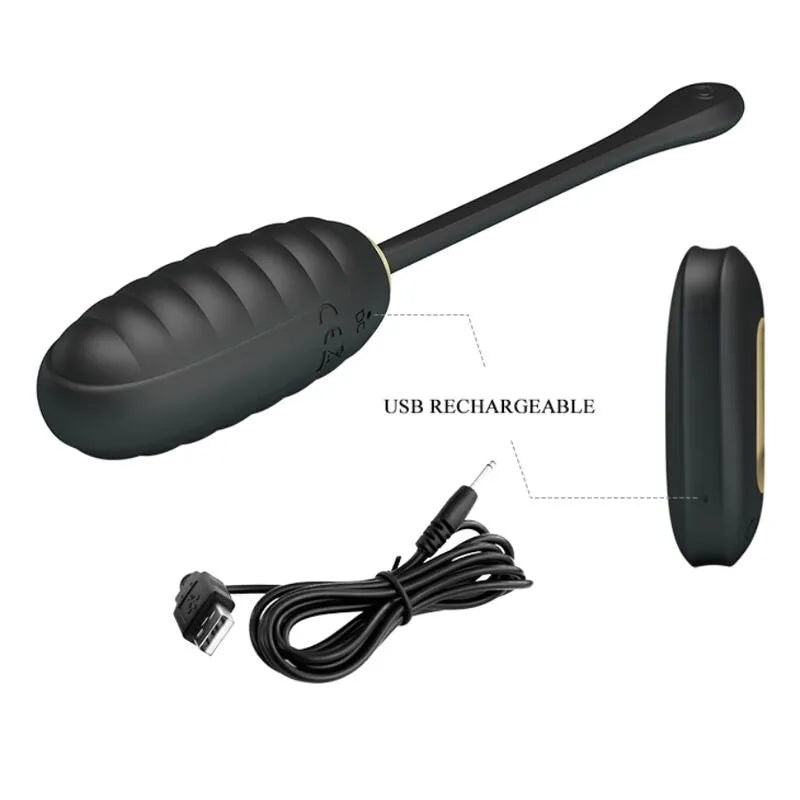 Œuf Vibrant Télécommandé Noir En Silicone