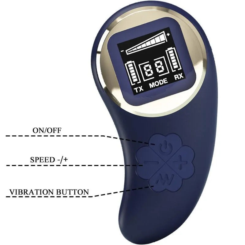 Œuf Vibrant Télécommandé Silicone Bleu