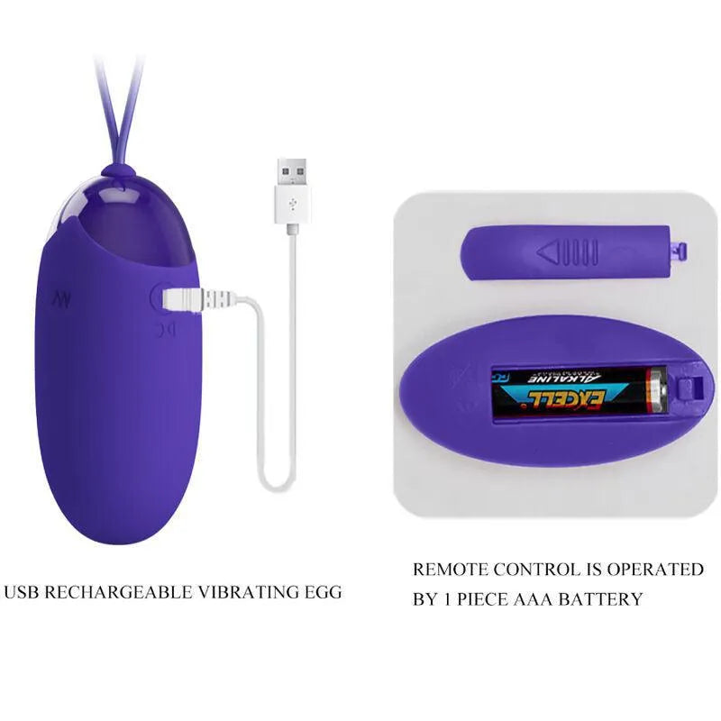 Œuf Vibrant Télécommandé Silicone Violet