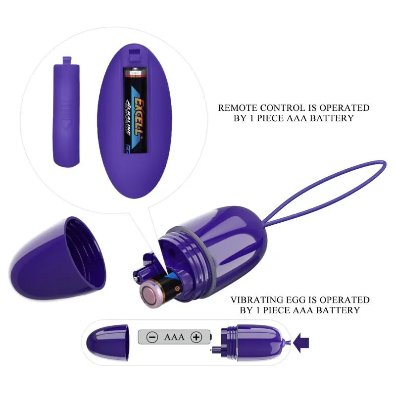 Œuf Vibrant Violet Télécommandé Silicone
