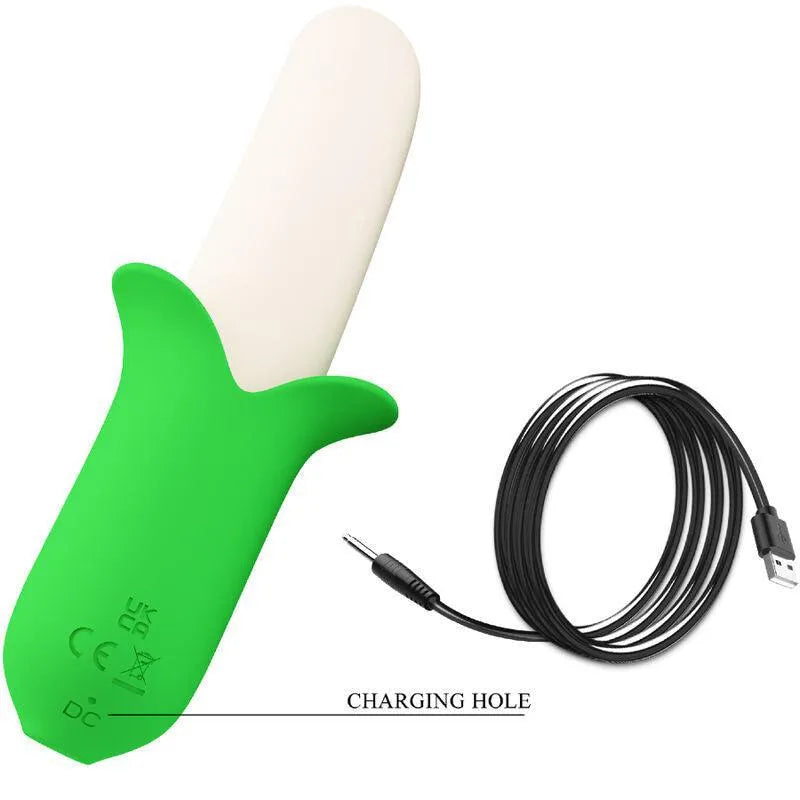 Vibromasseur En Silicone Vert Clair Rechargeable