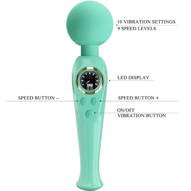 Vibromasseur En Silicone Vert Étanche Rechargeable