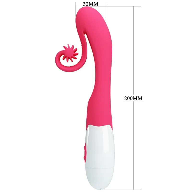 Vibromasseur Ergonomique Rose 30 Modes Silicone