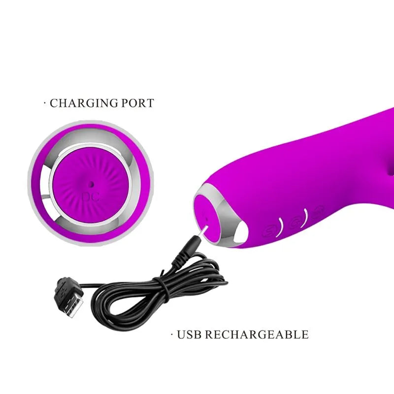 Vibromasseur Langue Silicone Violet Rechargeable