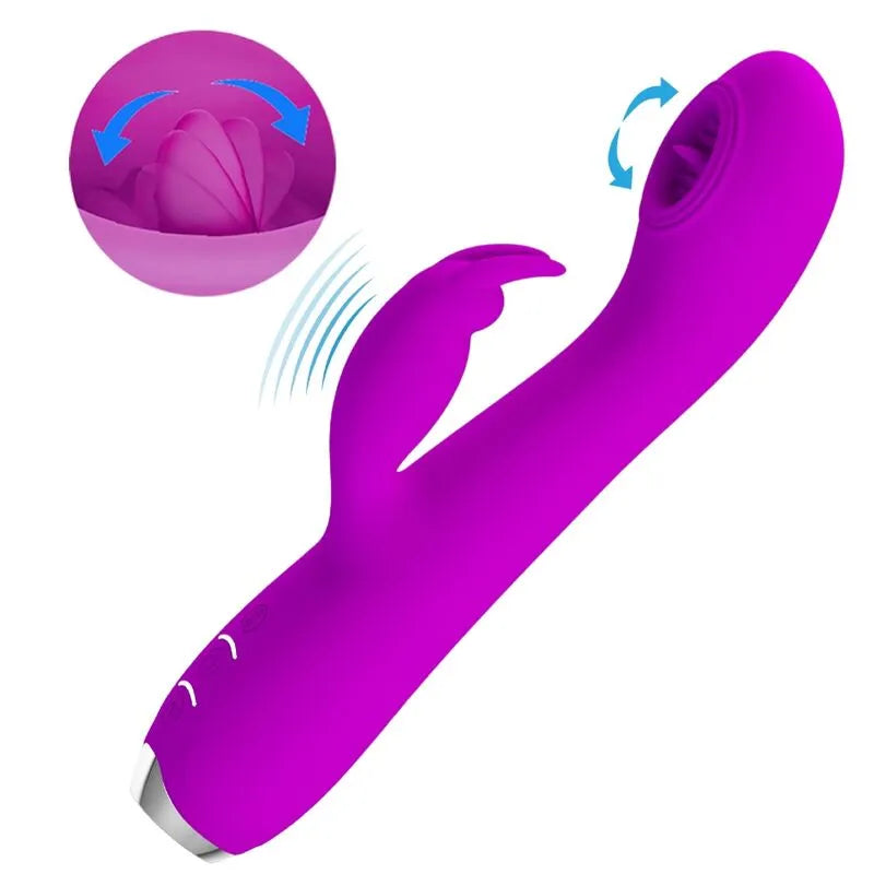 Vibromasseur Langue Silicone Violet Rechargeable