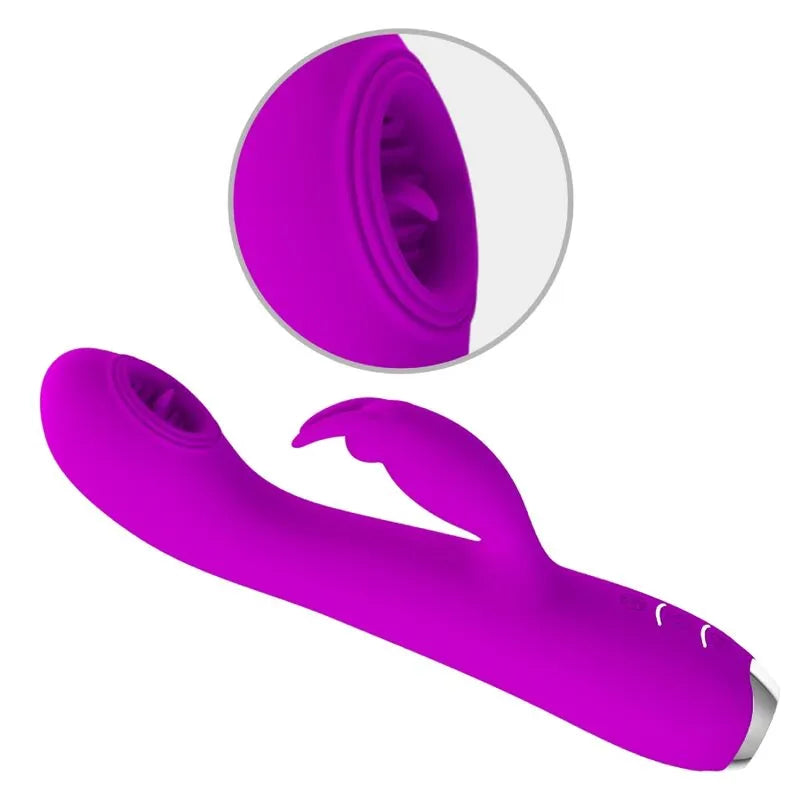 Vibromasseur Langue Silicone Violet Rechargeable