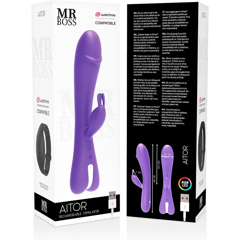 Vibromasseur Lapin Silicone Lila Waterproof