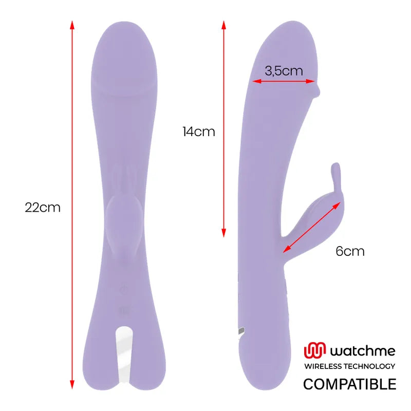 Vibromasseur Lapin Silicone Lila Waterproof