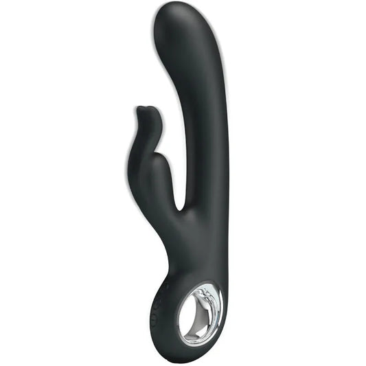 Vibromasseur Lapin Silicone Noir Rechargeable