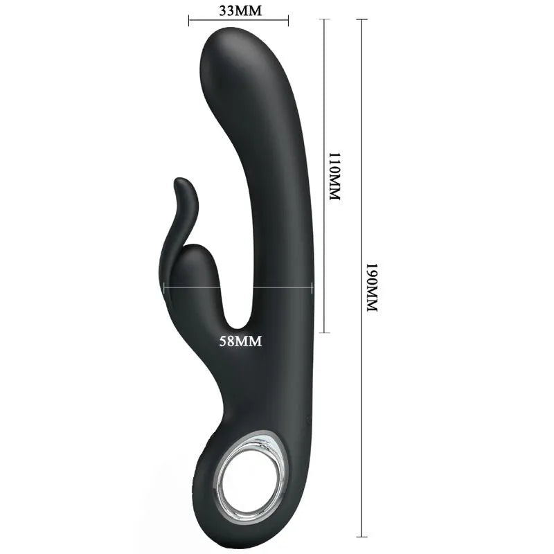 Vibromasseur Lapin Silicone Noir Rechargeable