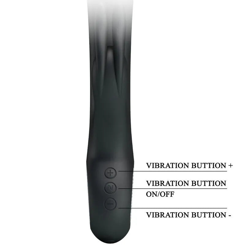 Vibromasseur Lapin Silicone Noir Rechargeable