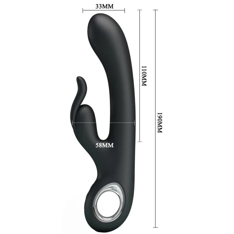 Vibromasseur Lapin Silicone Noir Rechargeable