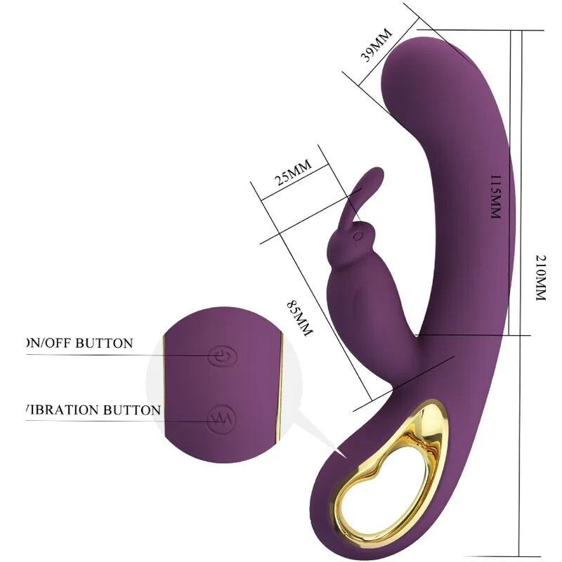 Vibromasseur Lapin Violet À Double Moteur