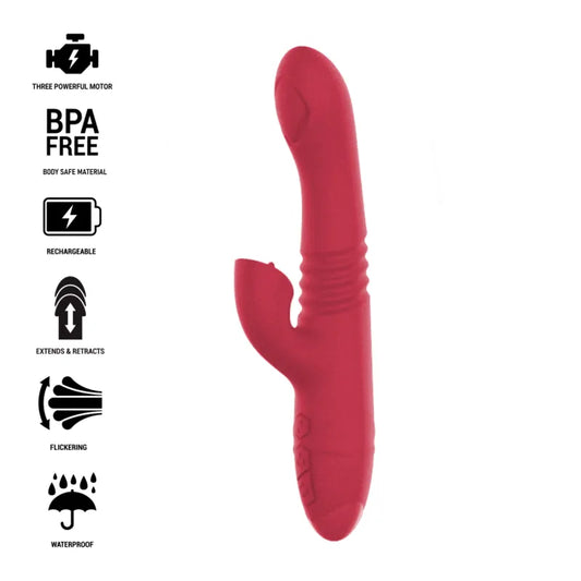 Vibromasseur Multifonction Rouge imprimé Silicone