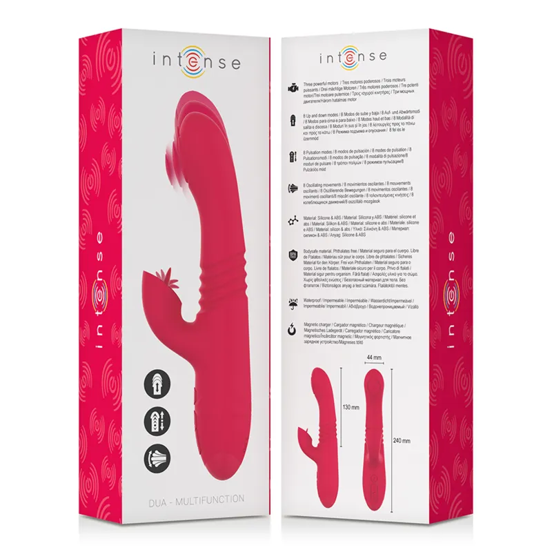 Vibromasseur Multifonction Rouge Étanche Silicone