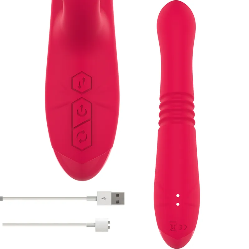 Vibromasseur Multifonction Rouge Étanche Silicone