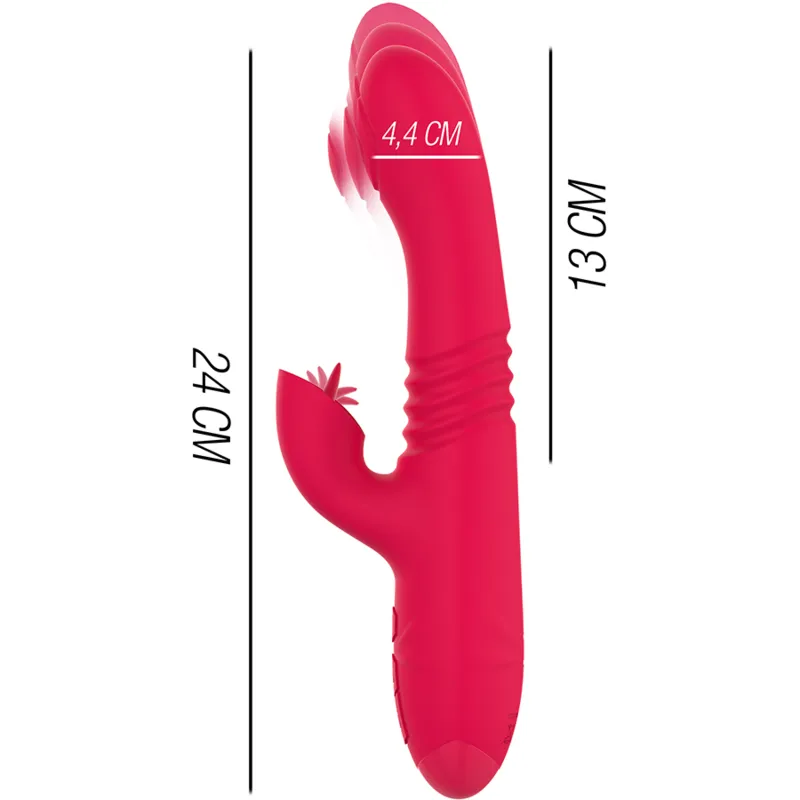 Vibromasseur Multifonction Rouge Étanche Silicone