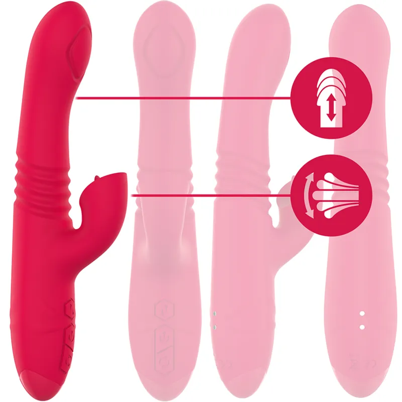 Vibromasseur Multifonction Rouge Étanche Silicone