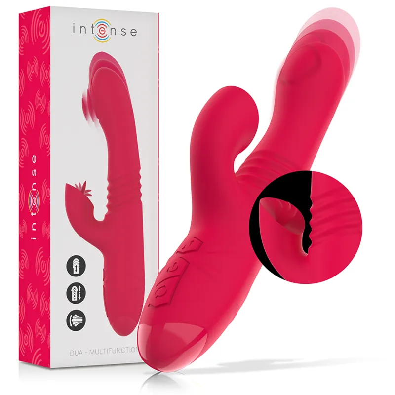 Vibromasseur Multifonction Rouge Étanche Silicone