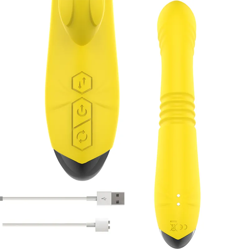 Vibromasseur Multifonction aspect Jaune Rechargeable