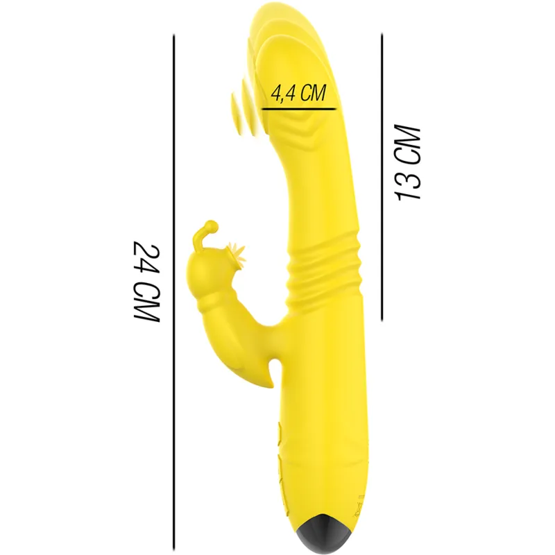 Vibromasseur Multifonction aspect Jaune Rechargeable