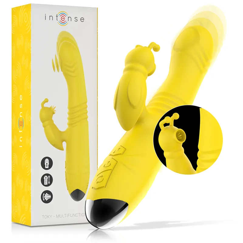 Vibromasseur Multifonction aspect Jaune Rechargeable
