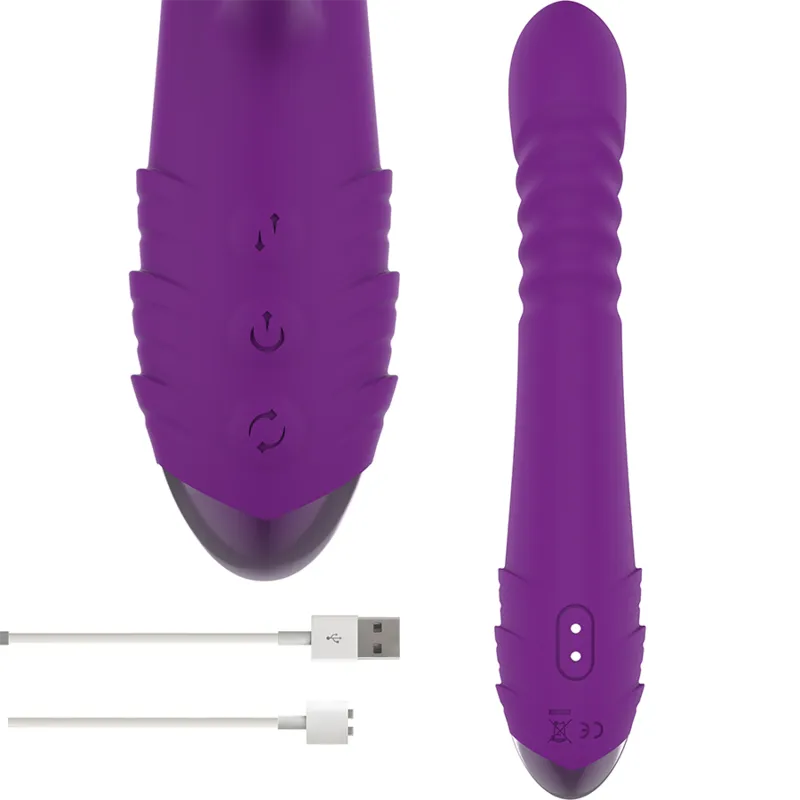 Vibromasseur Multifonction Violet Rechargeable Avec Stimulateur Clitoris