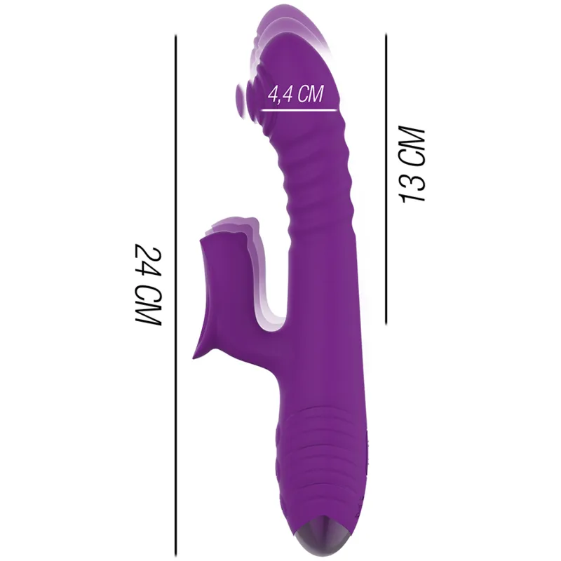 Vibromasseur Multifonction Violet Rechargeable Avec Stimulateur Clitoris