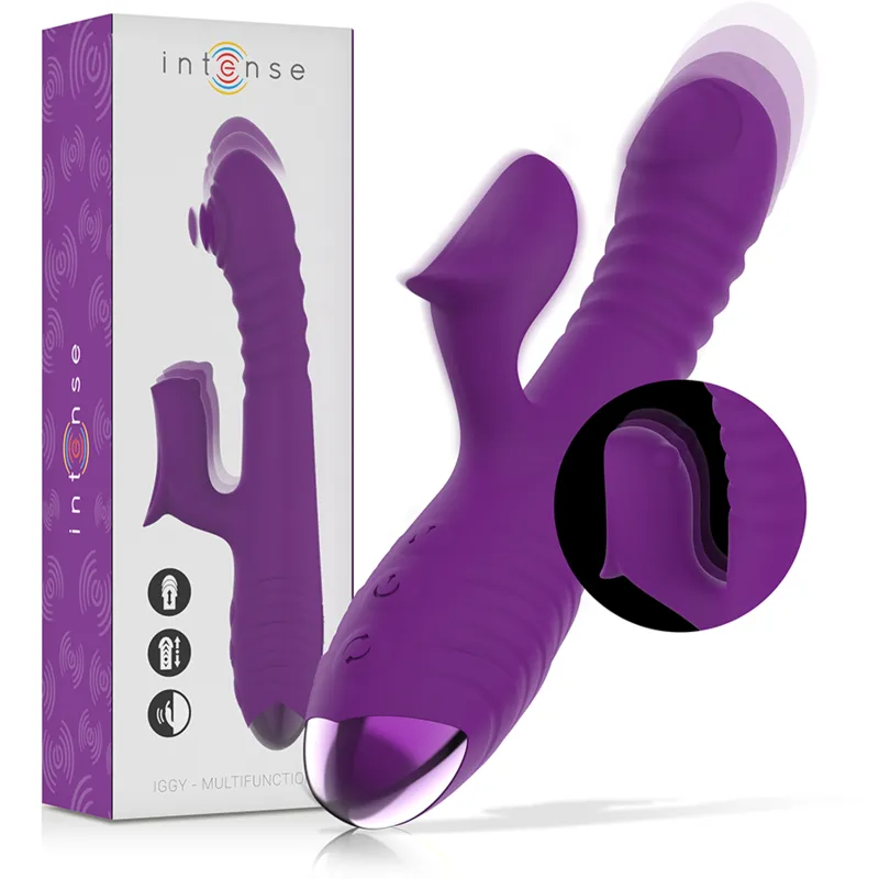 Vibromasseur Multifonction Violet Rechargeable Avec Stimulateur Clitoris