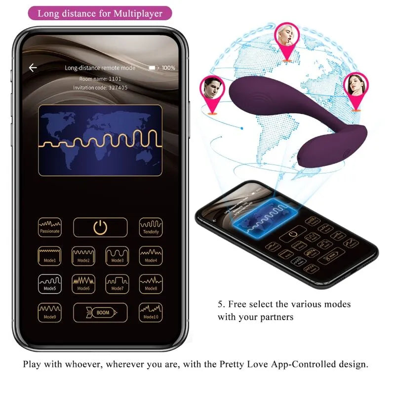 Vibromasseur Point G Silicone Violet Contrôlable À Distance