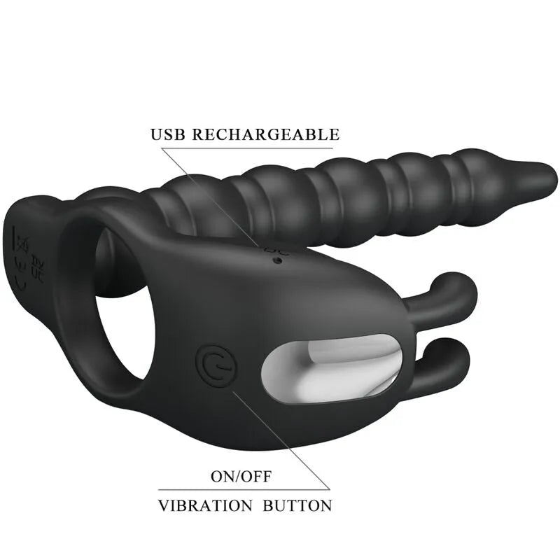Vibromasseur Prostatique Silicone Étanche 12 Fonctions