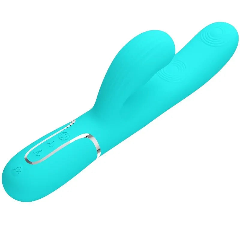 Vibromasseur Rabbit Silicone Vert Aqua Étanche
