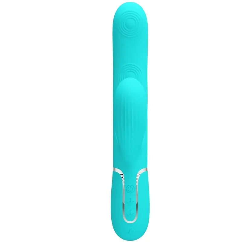 Vibromasseur Rabbit Silicone Vert Aqua Étanche