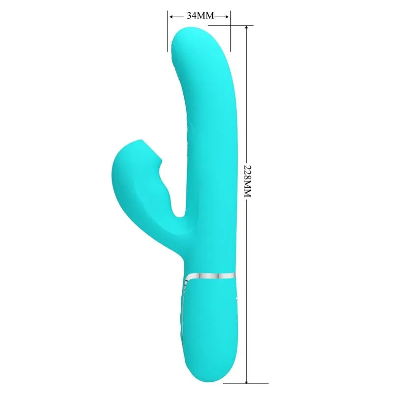 Vibromasseur Rabbit Silicone Vert Aqua Étanche