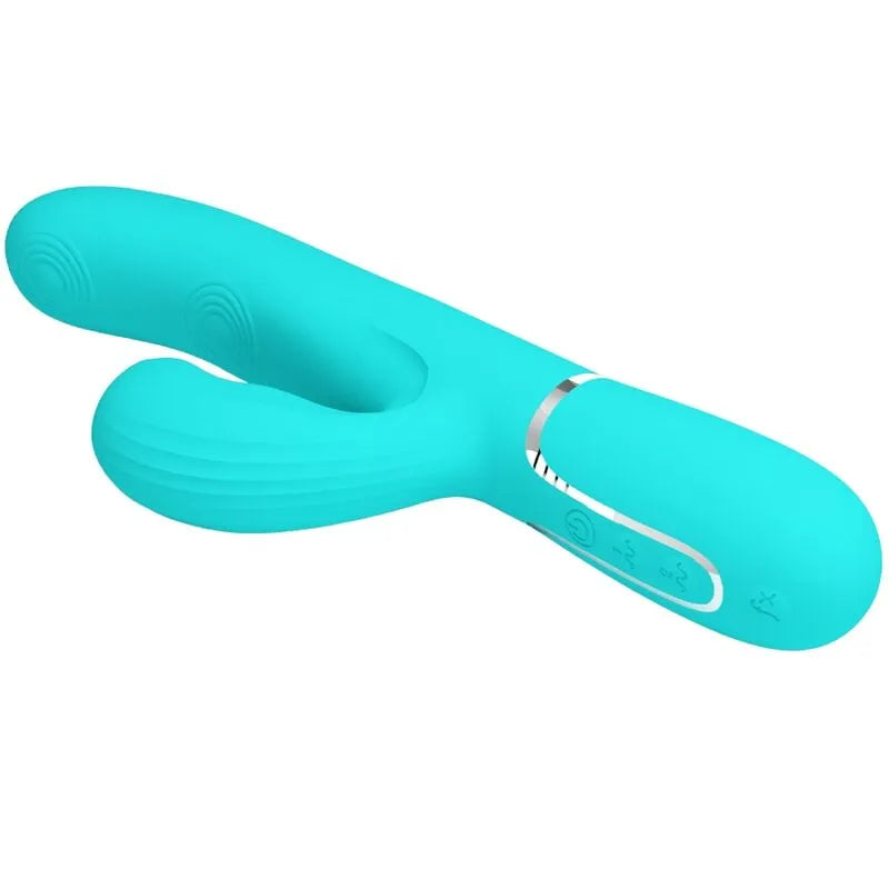 Vibromasseur Rabbit Silicone Vert Aqua Étanche