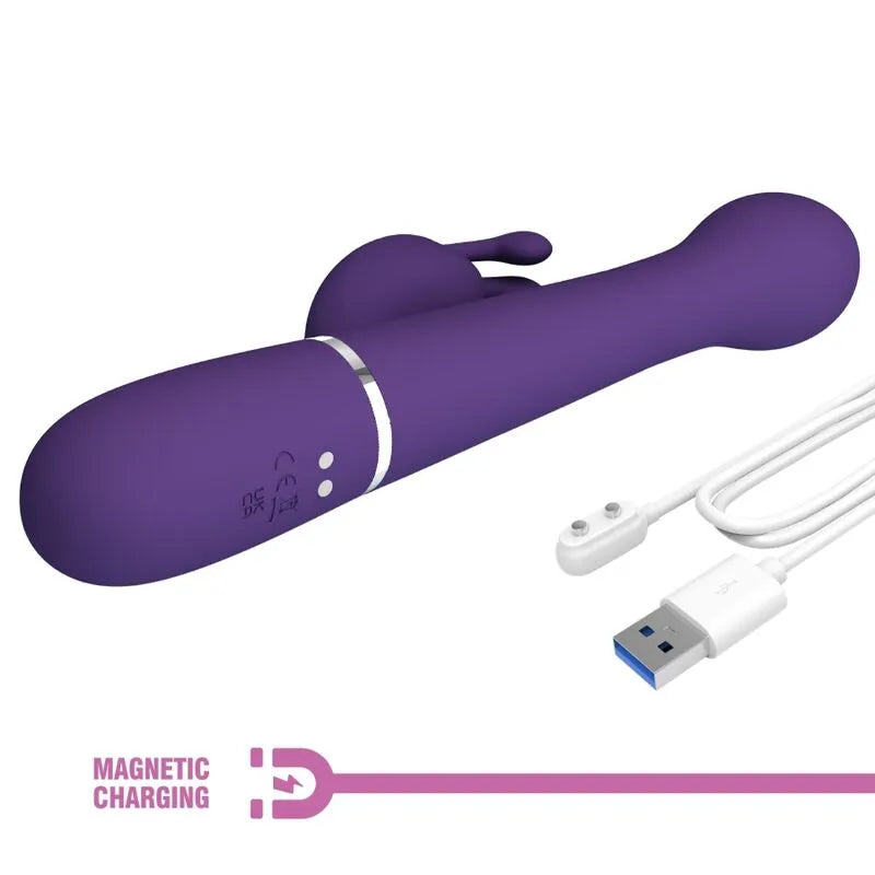 Vibromasseur Rabbit Silicone Violet Rechargeable