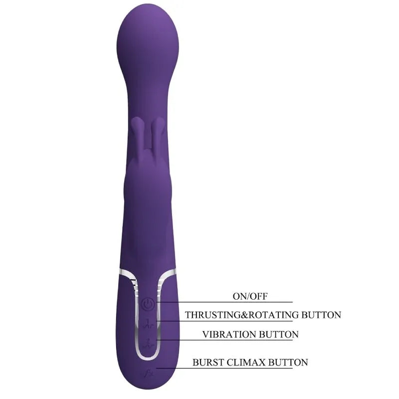 Vibromasseur Rabbit Silicone Violet Rechargeable