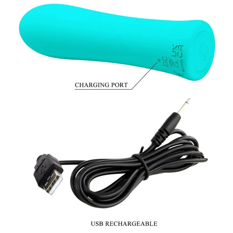 Vibromasseur Rechargeable Silicone Vert Aqua