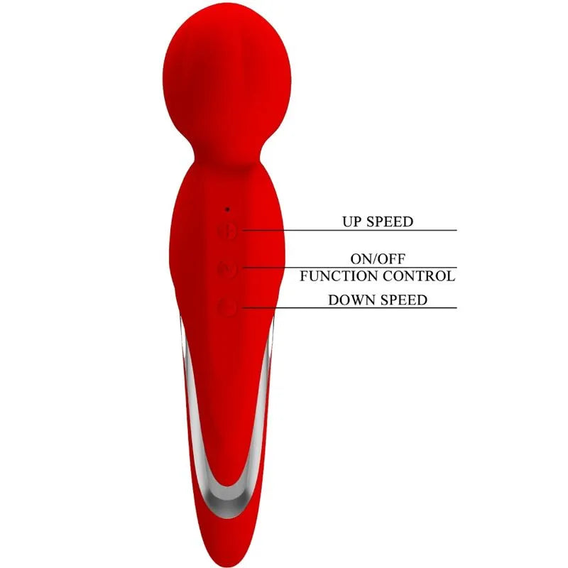 Vibromasseur Silicone Doux 7 Vibrations Rouge