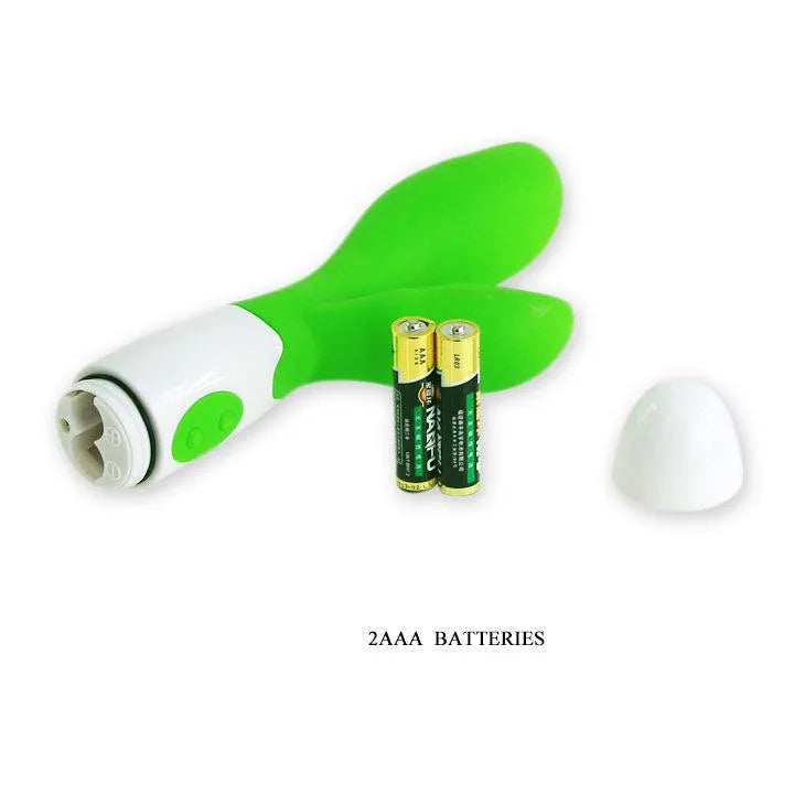 Vibromasseur Silicone Ergonomique Vert Stimulation Clitoridienne
