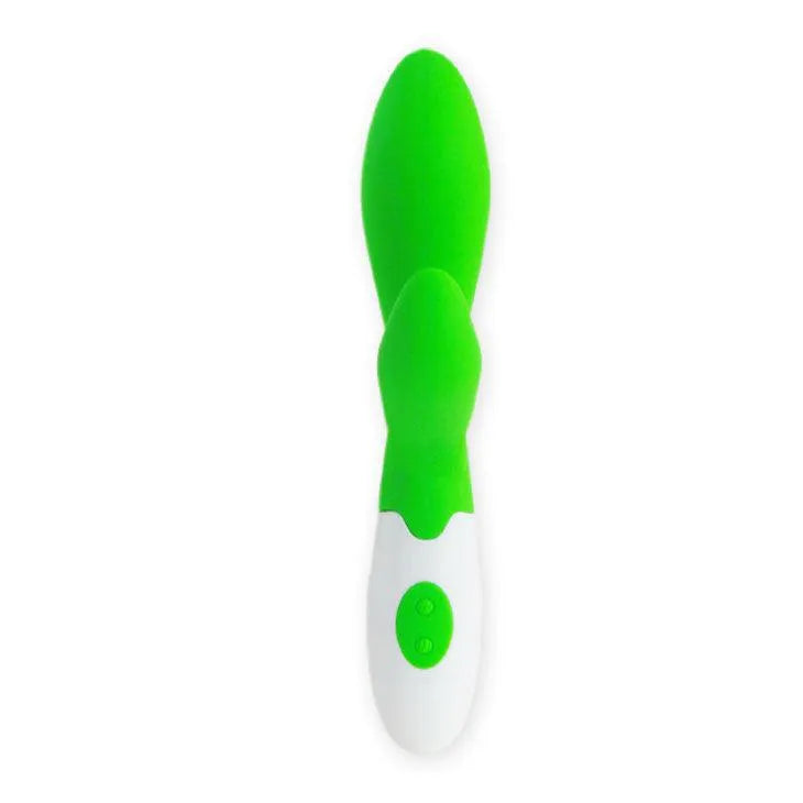 Vibromasseur Silicone Ergonomique Vert Stimulation Clitoridienne