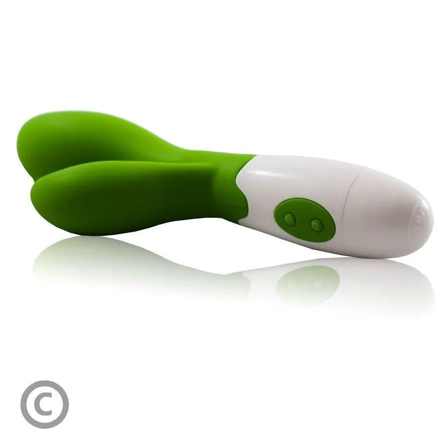 Vibromasseur Silicone Ergonomique Vert Stimulation Clitoridienne